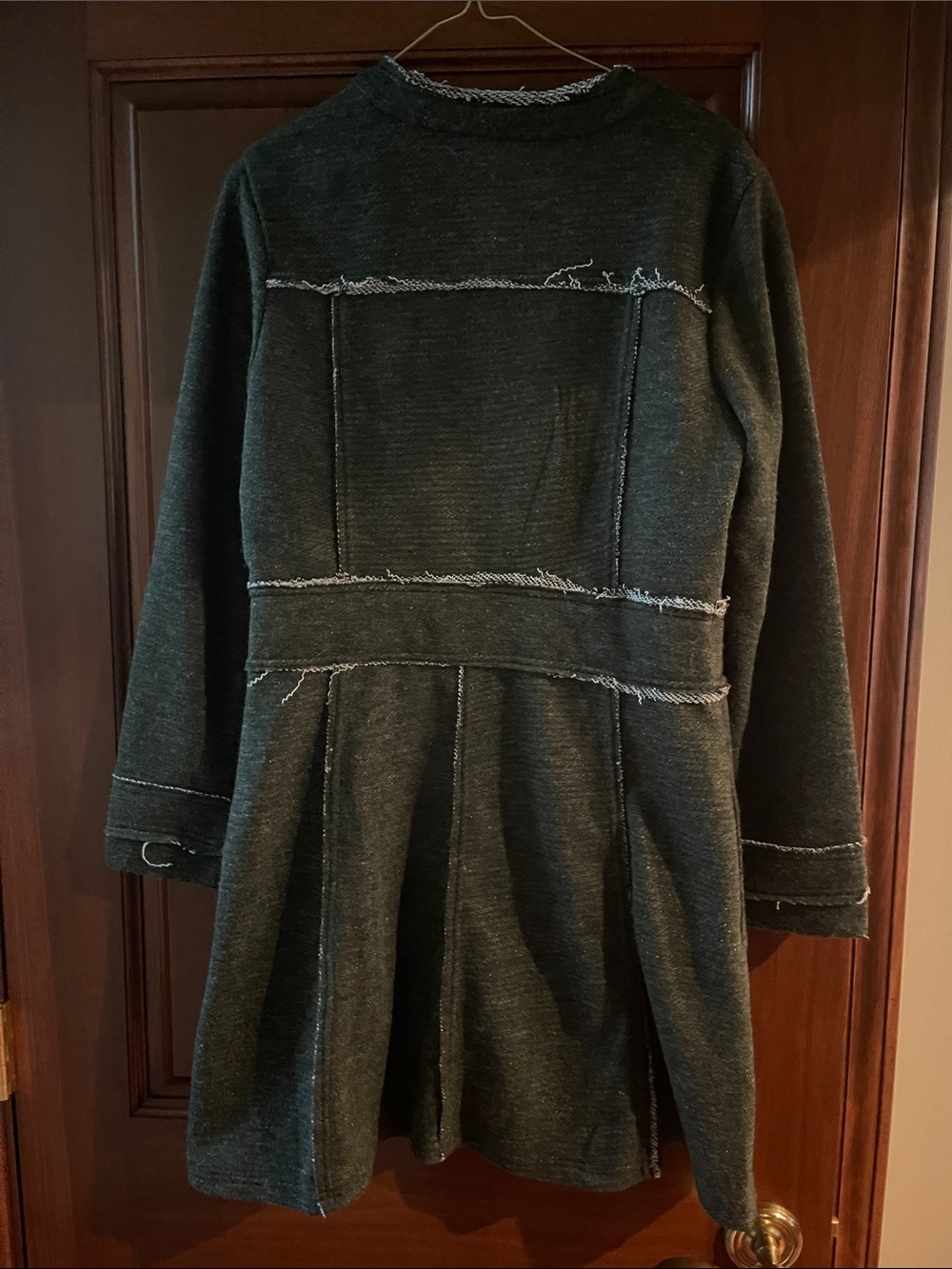 Nick & Mo Dark Gray Embroidered Floral Button-Front Coat - Picture 2 of 6